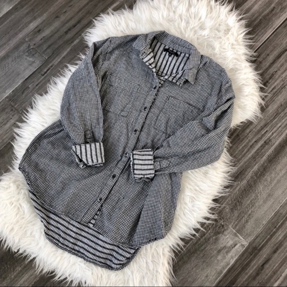 Black and White over sized madewell button down